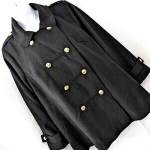 LANE BRYANT! FANCY DOUBLE BREASTED, GOLD BUTTON NAVY PEACOAT SWING CUT! SZ 26/28